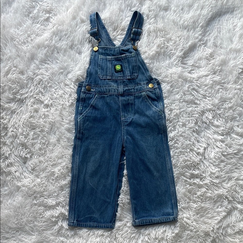 John Deere Kids Classic Blue Denim Overalls - Picture 1 of 7